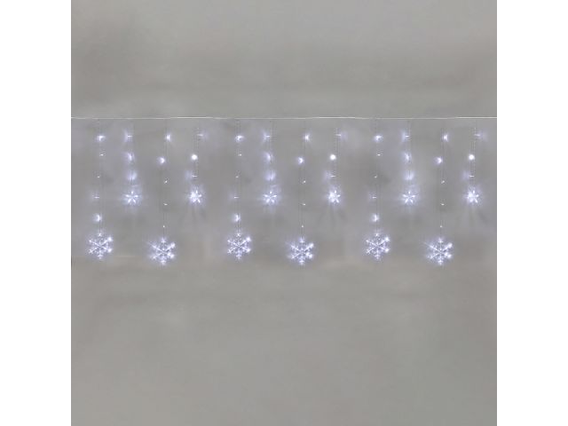 Гирлянда со снежинками Бахрома 2.4х0.9 м, 150LED, цвет свечения белый (С контроллером, 8 режимов. Ти... NINGBO JIA SHE TRADING CO.,LTD. (Китай) 255-075