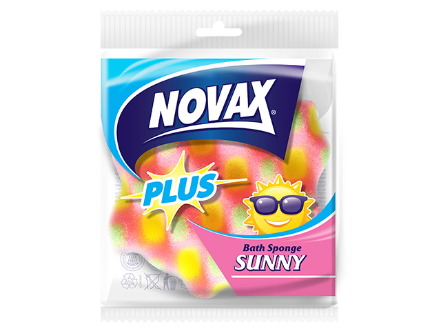 Губка банная Sunny 1шт NV Plus, материал: пенополиуретан, цвет: трехцветная,  ...NOVAX 0502NVP