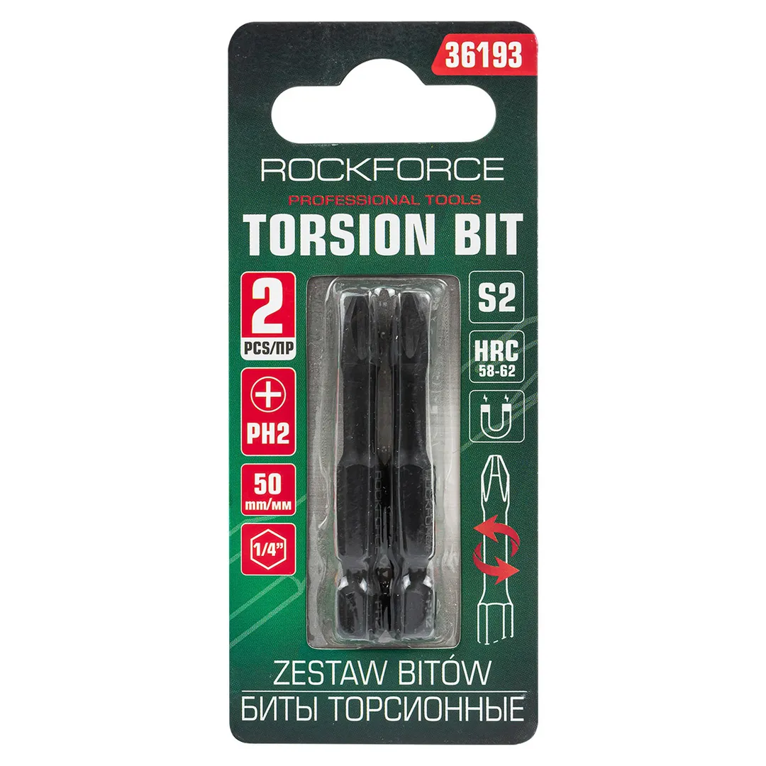Биты торсионные, набор 2пр. RockFORCE Rock FORCE RF-36193