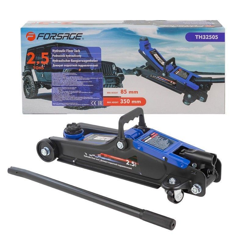 Домкрат подкатной гидравлический 2.5т (h min 85мм, h max 350мм)  Forsage F-TH32505