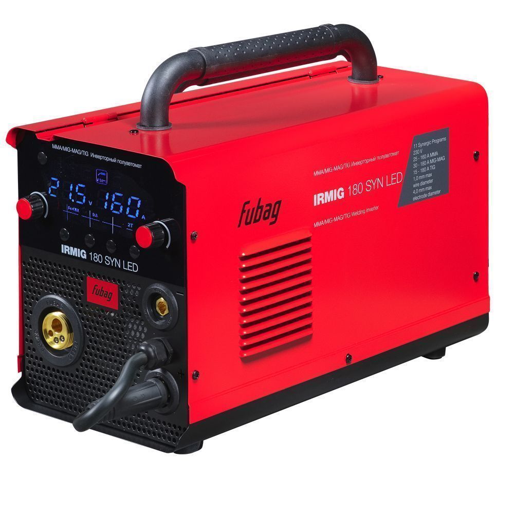 Сварочный полуавтомат, ММА / MIG/MAG / TIG,  230В/50Гц, 7,5 кВт,  FUBAG IRMIG 180 SYN LED с горелкой