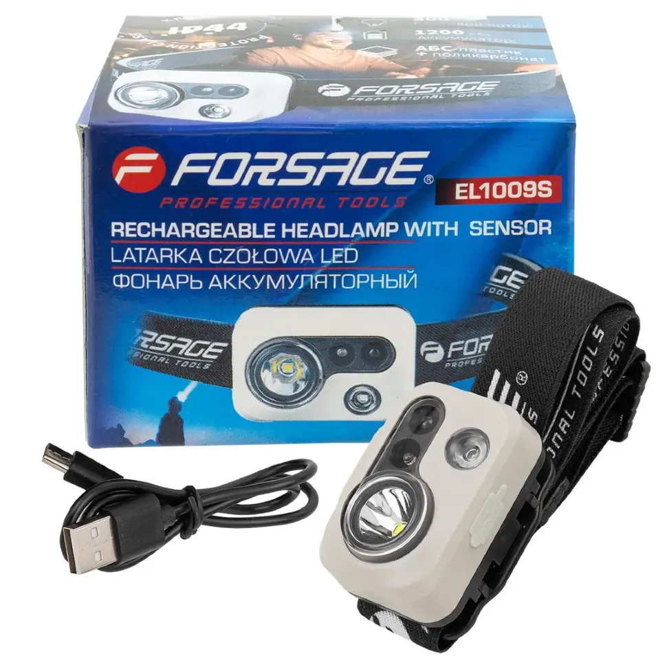 Фонарь светодиодный аккумуляторный (1200мАч, 300Лм, 5W LED) Forsage F-EL1009S