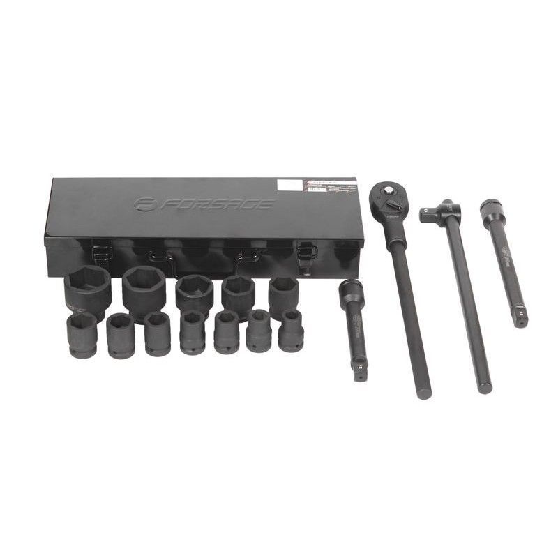 Набор инструментов ударных 3/4", 6гр, 16 пр. (17-50мм) Forsage F-6161MPB