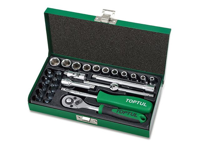 Набор головок 1/4", 4.5-13 mm, 27 пр., 6гр.  Toptul GCAD2701