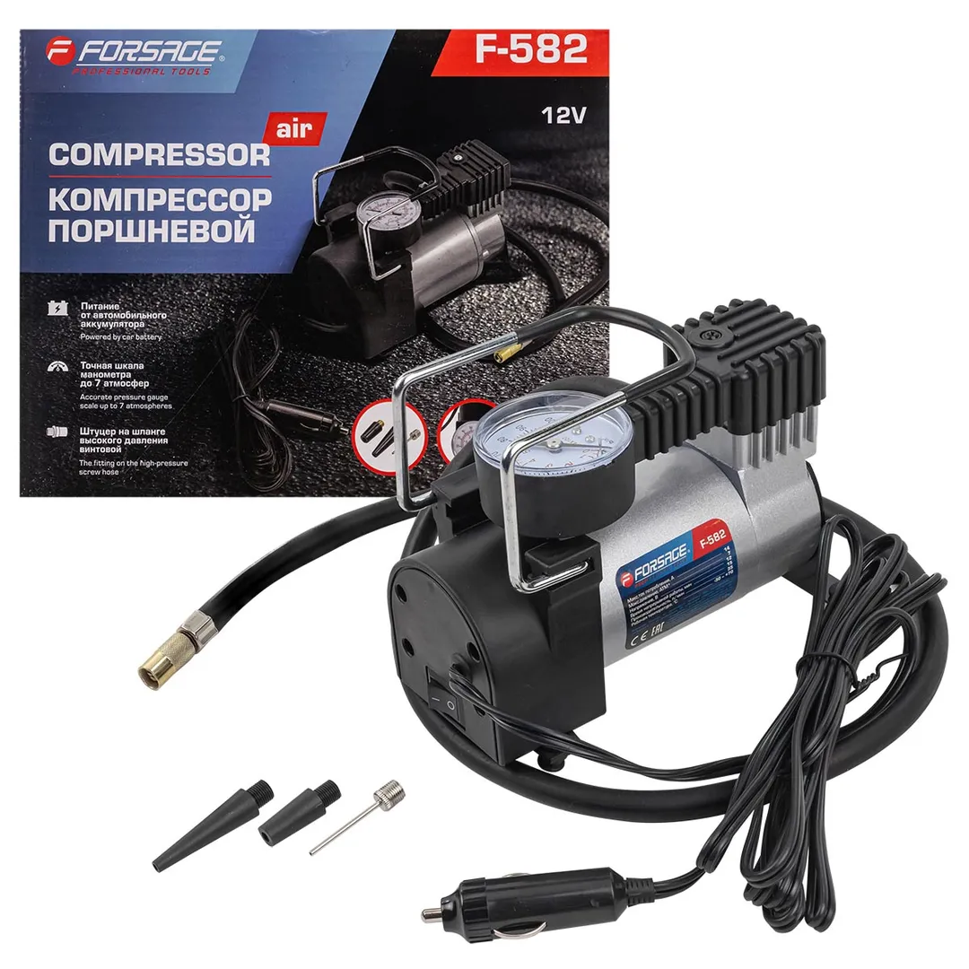 Компрессор поршневой автомобильный  "FORSAGE" 14A 12V  Forsage F-582