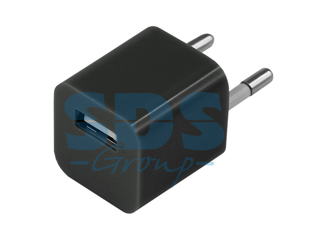 Устройство зарядное сетевое "Квадрат" USB (СЗУ) (1000 mA) черное  ...REXANT 18-1910