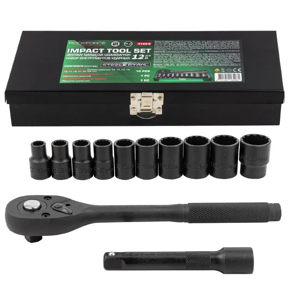 Набор инструментов ударный 12пр. 1/2" (12гр.) RockFORCE RF-4122-9
