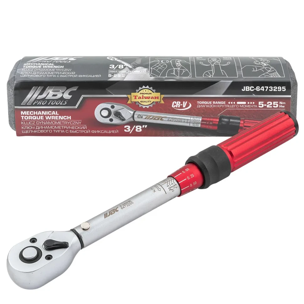 Ключ динамометрический щелчкового типа с быстрой фиксацией 5-25Нм, 3/8'' JBC JBC-6473295