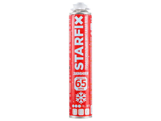 Пена монтажная профессиональная зимняя Gunfoam Winter 65, 850 мл, выход пены до 65л, STARFIX SM-07837-1