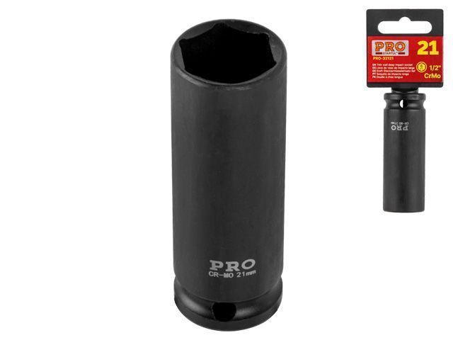 Головка ударная тонкост. 1/2" 21mm 6гр. глубокая PRO STARTUL PRO-32121