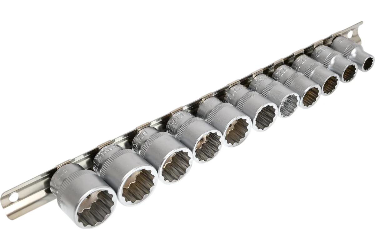 Набор головок 12-гран., 11пр., 3/8" 8-19мм, Rock FORCE RF-3111-9