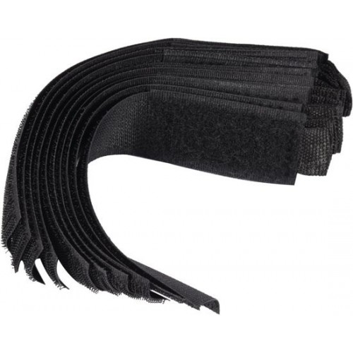Лента тканая Velcro для стяжки кабеля на липучке 150мм, 10шт (черная)  ...VOREL 73850
