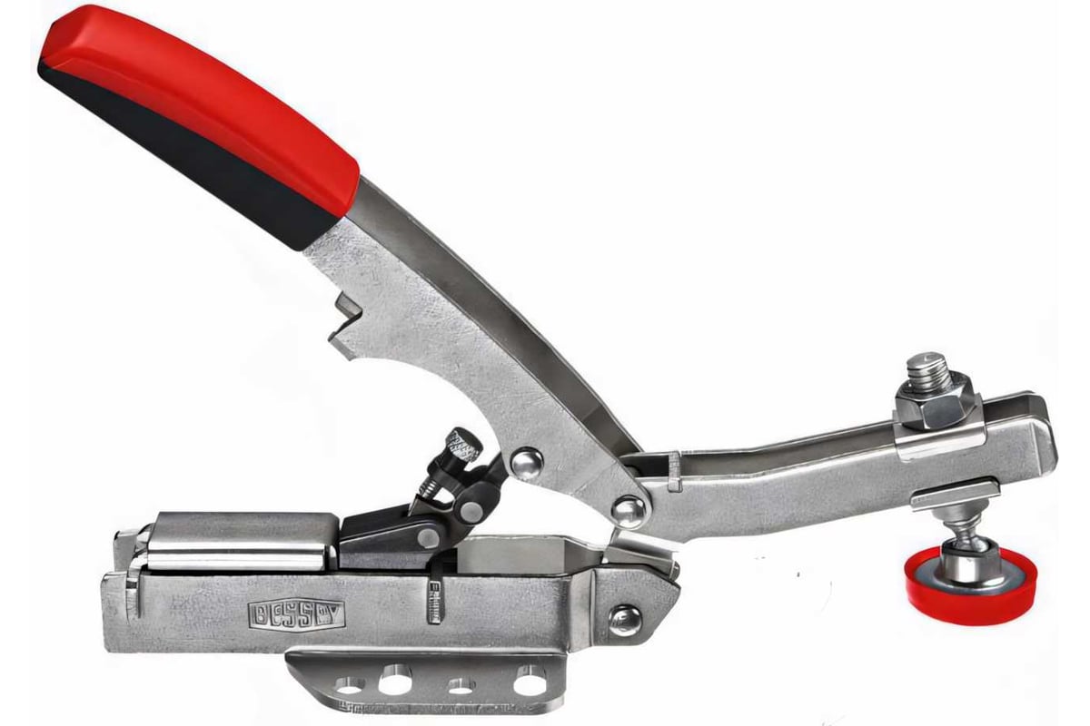 Зажим горизонтальный с коленчатым рычагом, 2.5 кН, с открытым плечом и горизонтальным основанием 60 ...BESSEY STC-HH70