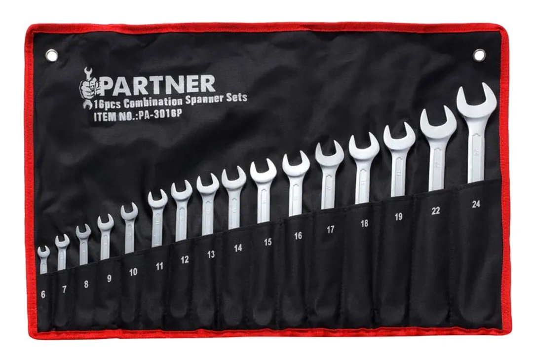 Набор ключей комбинированных 16пр. на полотне (6-24) Partner PA-3016P