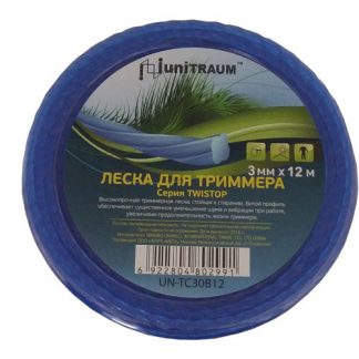 Леска для триммера клевер витая 3.00 мм. x 12 м. (Twistop) UNITRAUM UN-TC30B12