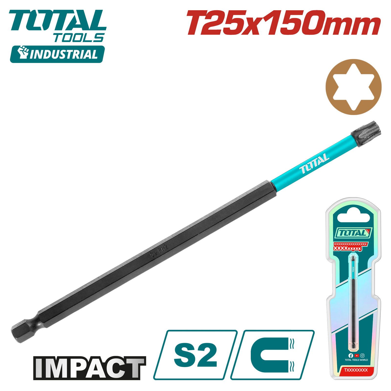 Бита ударная T25x150мм  TOTAL TACIM71T25150