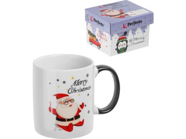 Кружка керамическая, в кор., 350 мл., MERRY CHRISTMAS-1 PERFECTO LINEA 30-202531