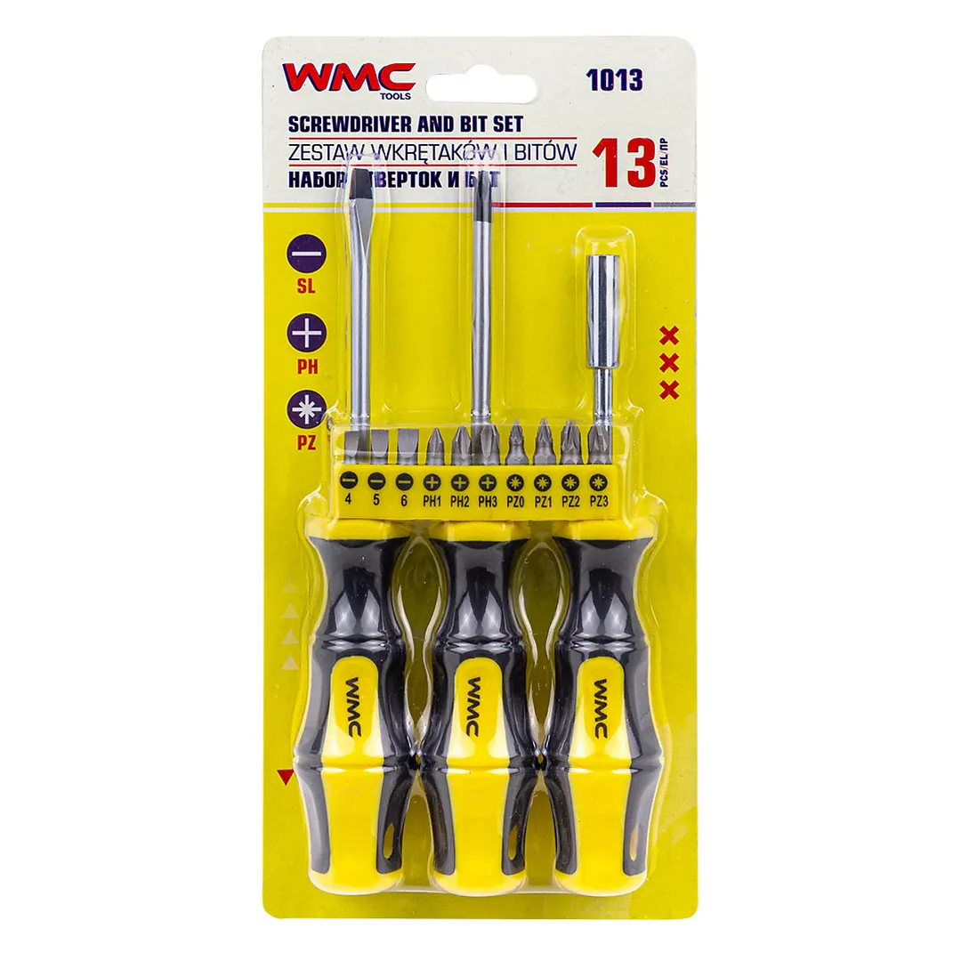 Набор отверток и бит 13пр.  WMC TOOLS WMC-1013