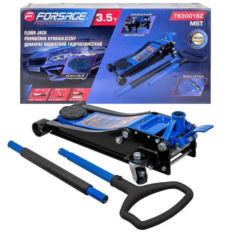 Домкрат подкатной гидравлический 3.5т (h min 80мм, h max 495мм)  Forsage F-T830018Z MST