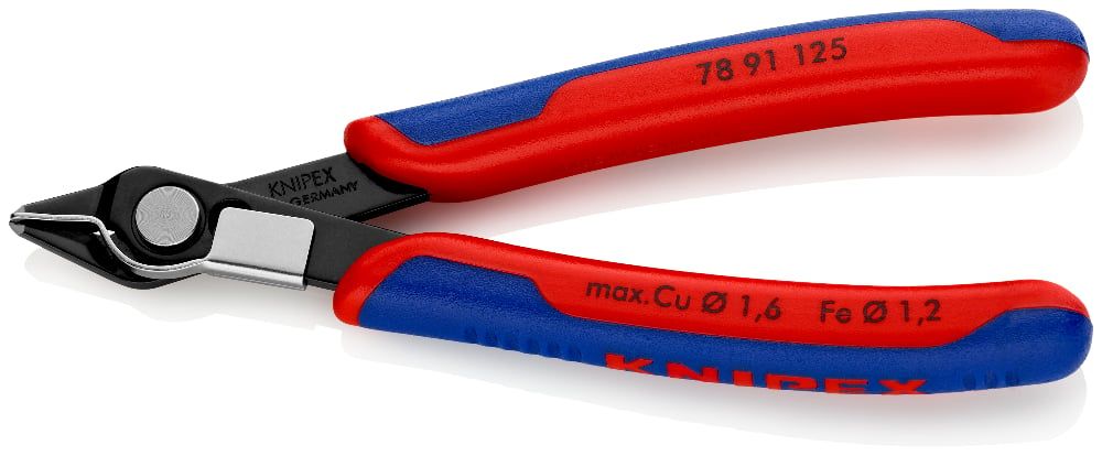 Бокорезы прецизионные Electronic Super Knips®, L-125 мм, твёрдость кромок 64 HRC, чёрные, 2-комп. ру...KNIPEX 7891125