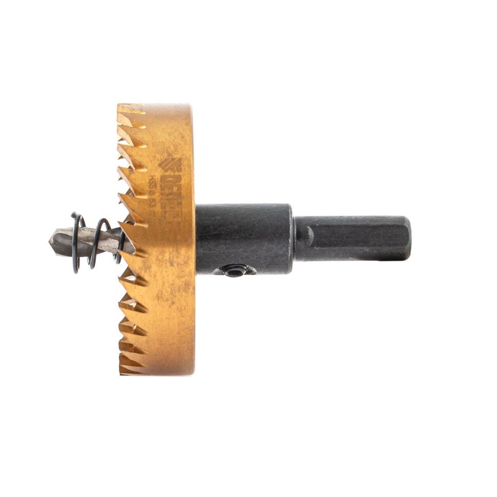 Коронка по металлу HSS, 53 mm, нитридтитановое покрытие  Denzel 724117