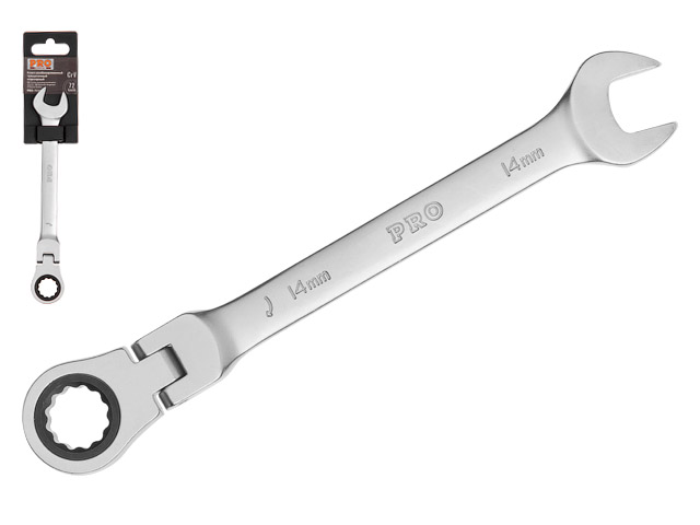 Ключ 14 мм. трещоточный шарнирный PRO  STARTUL PRO-7214