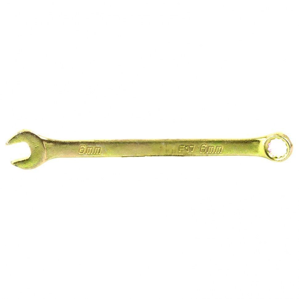 Ключ комбинированный, 6 mm, желтый цинк  Сибртех 14972