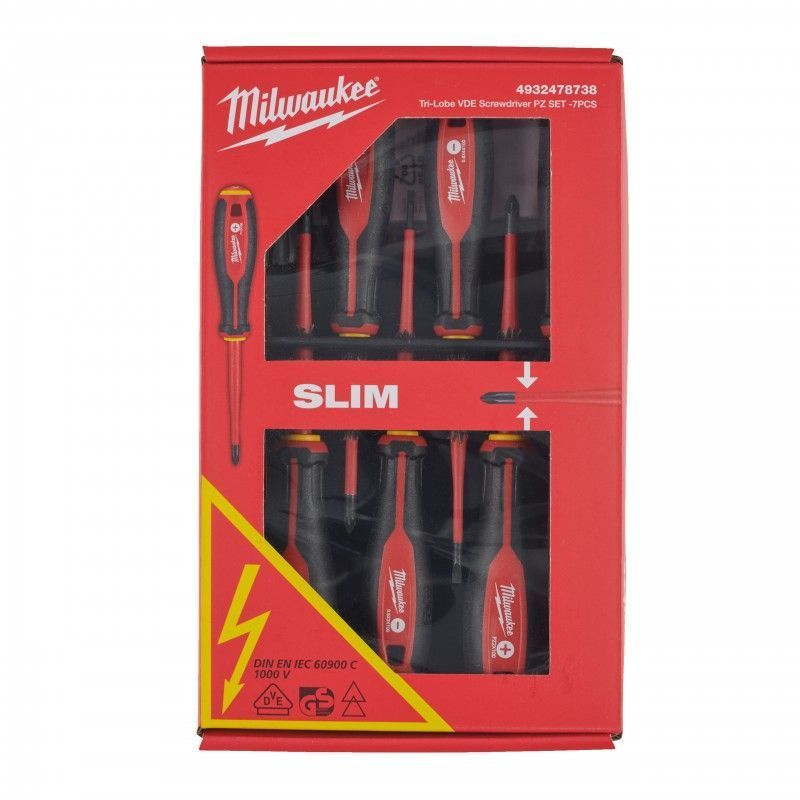 Набор диэлектрических отверток VDE PH / PZ / SL (7 шт) Milwaukee  4932478738