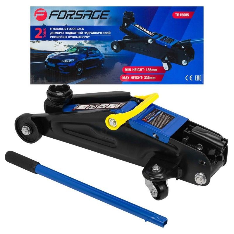 Домкрат подкатной гидравлический 2т (h min 135мм, h max 330мм)  Forsage F-TR15005