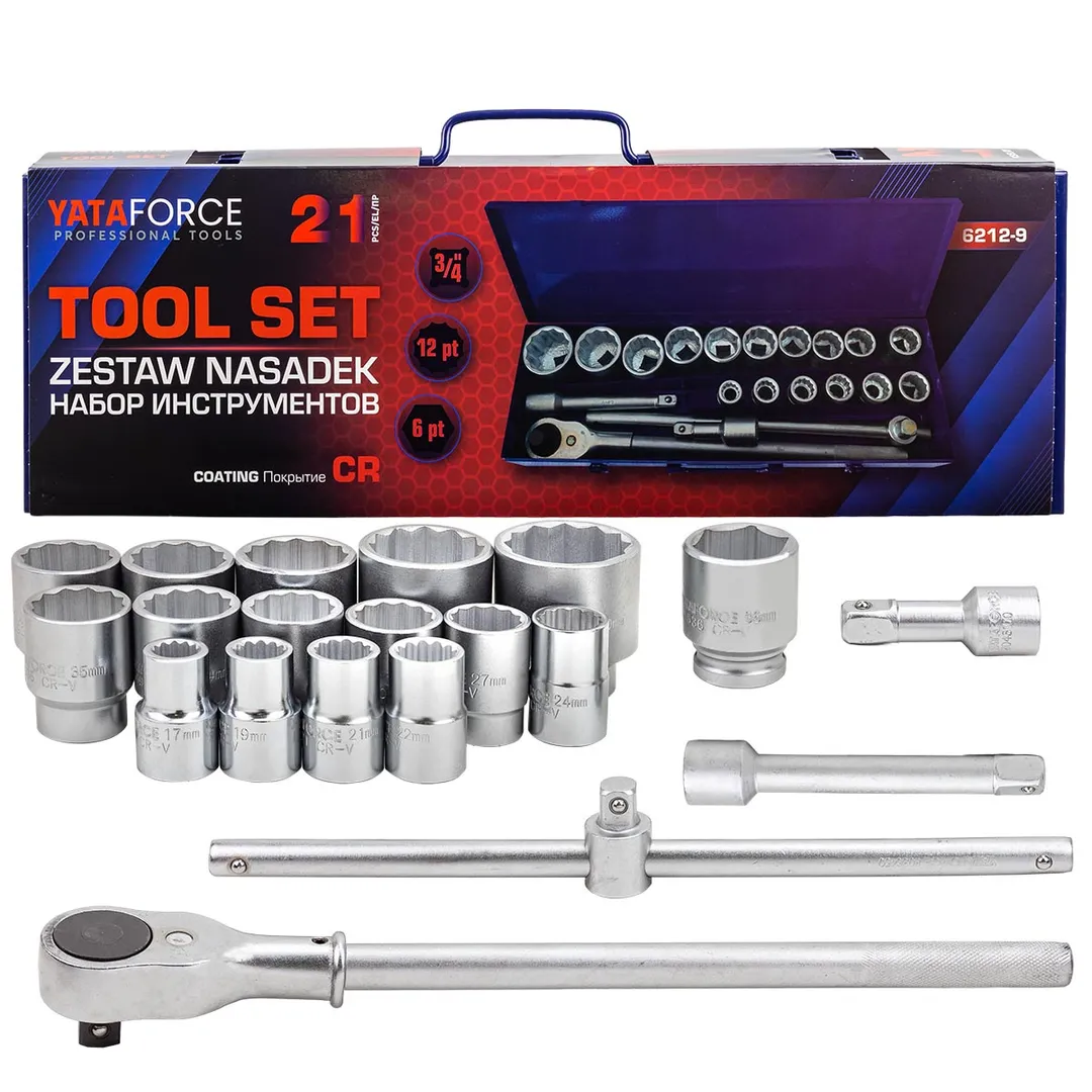 Набор инструментов 21пр. 3/4''(12гр.)  YATAFORCE YF-6212-9
