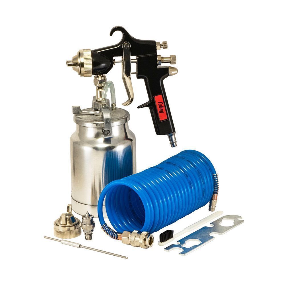 Набор пневмоинструмента, 1/4", сопло 2мм, HP, нижний бак 1 л, FUBAG Basic S1000 3 предмета