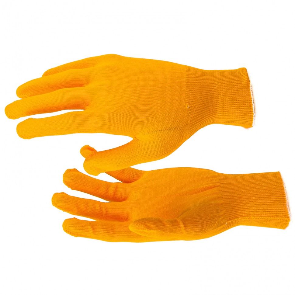 Перчатки из синтетической нити, 13 класс, оранжевые, XL  67840