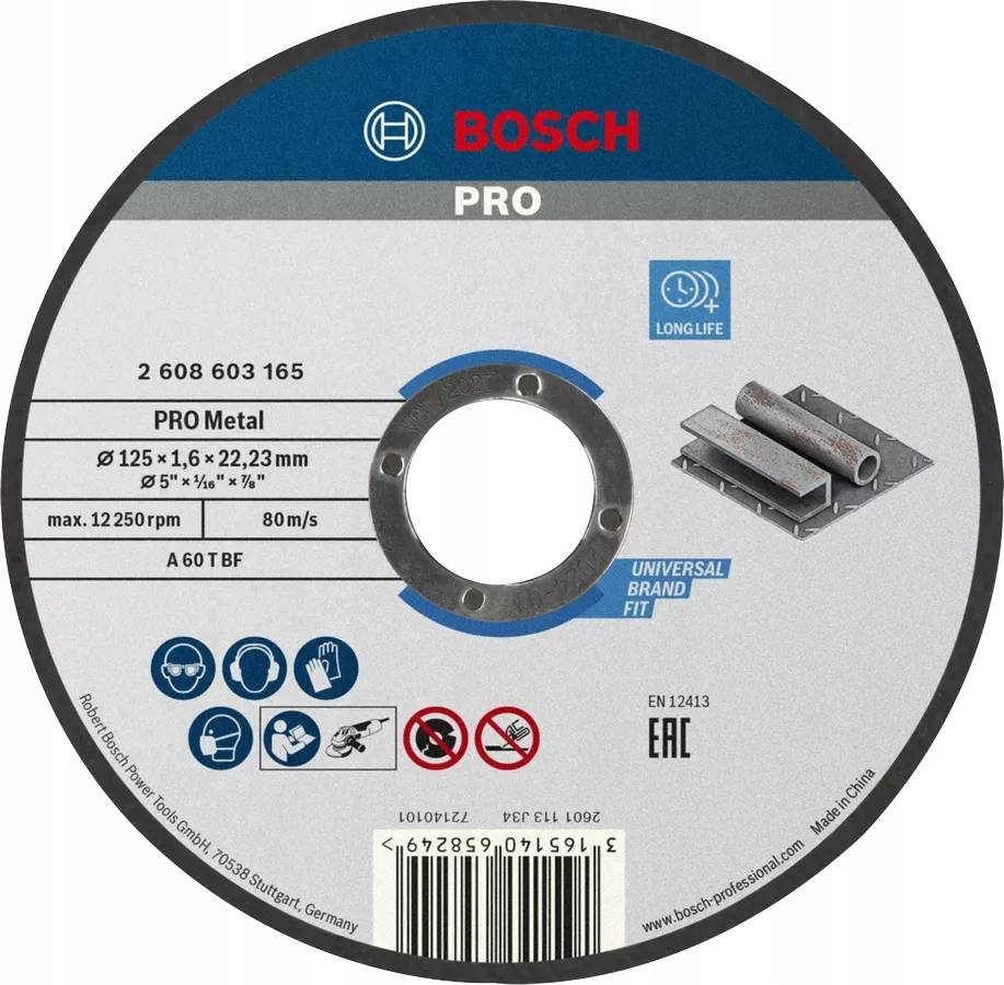 Круг отрезной 125х1,6х22,23 мм Standard for Metal, BOSCH 2.608.603.165