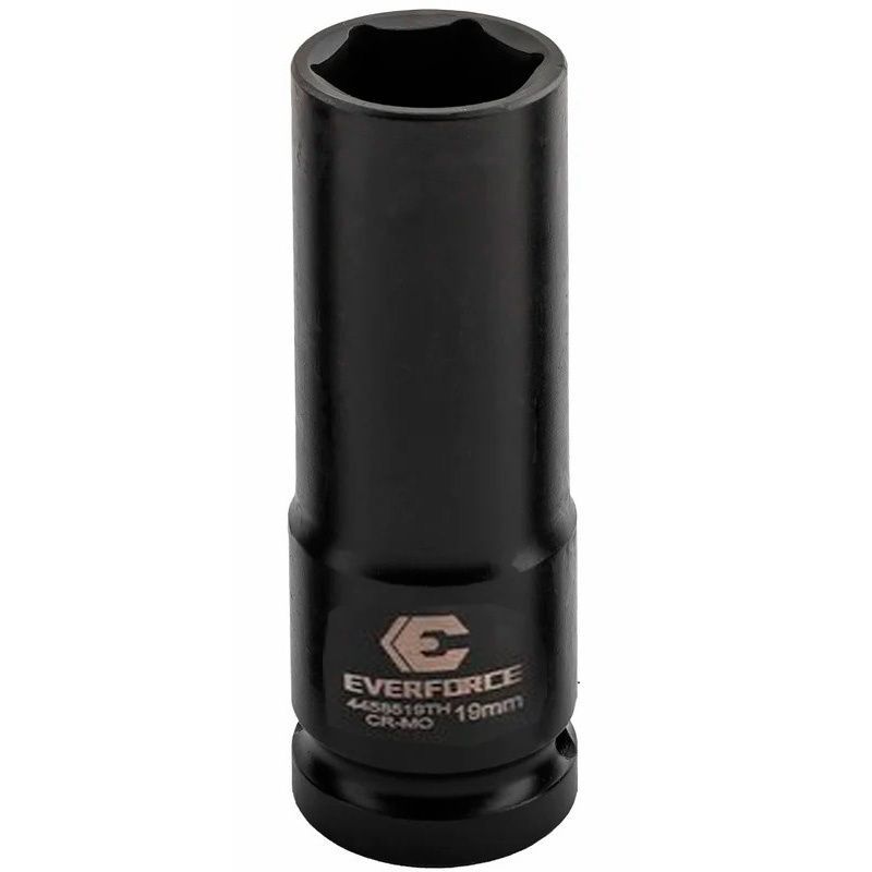 Головка ударная глубокая тонкостенная 19мм, 1/2" (6гр.) EVERFORCE EF-4458519TH