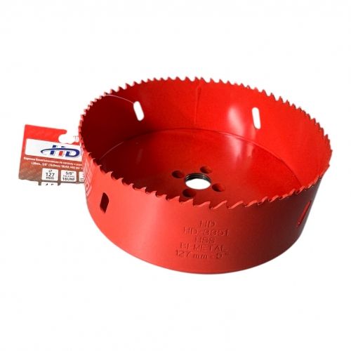 Коронка биметаллическая по металлу и дереву 127мм., L38мм., 5/8"-18UNF, HSS M3 H-D HD-3351