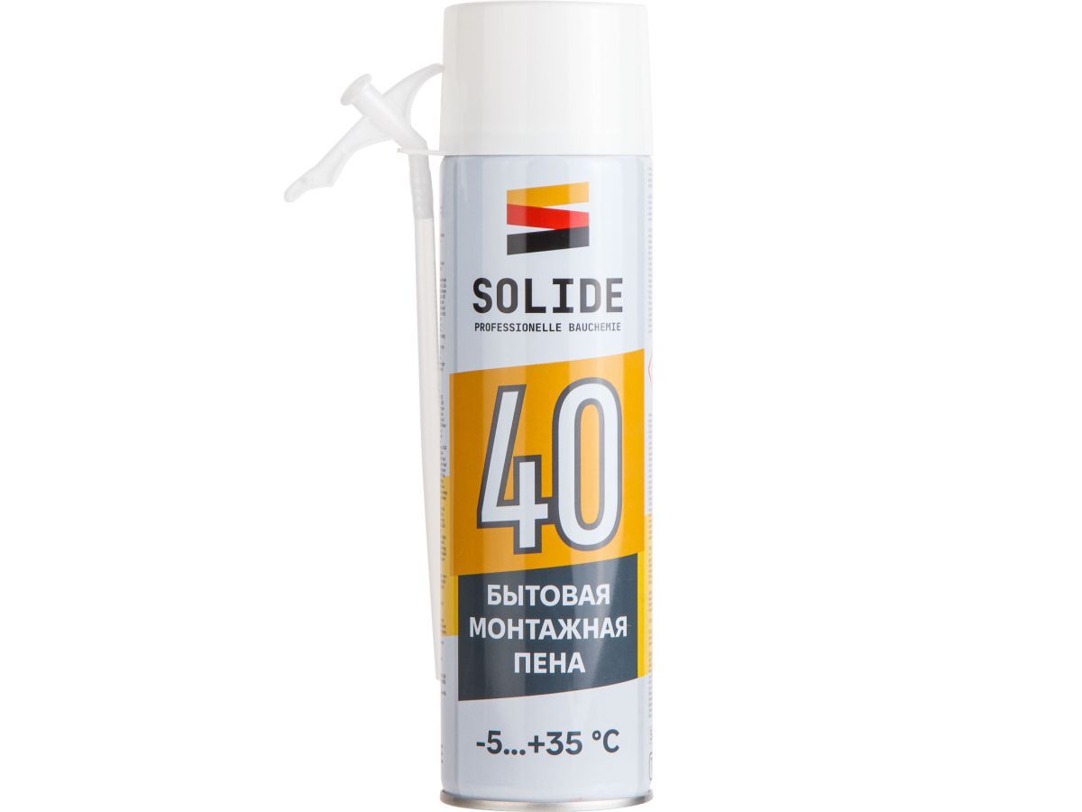 Пена монтажная бытовая всесезонная Foam 40 (500мл) SOLIDE SL-37025-1