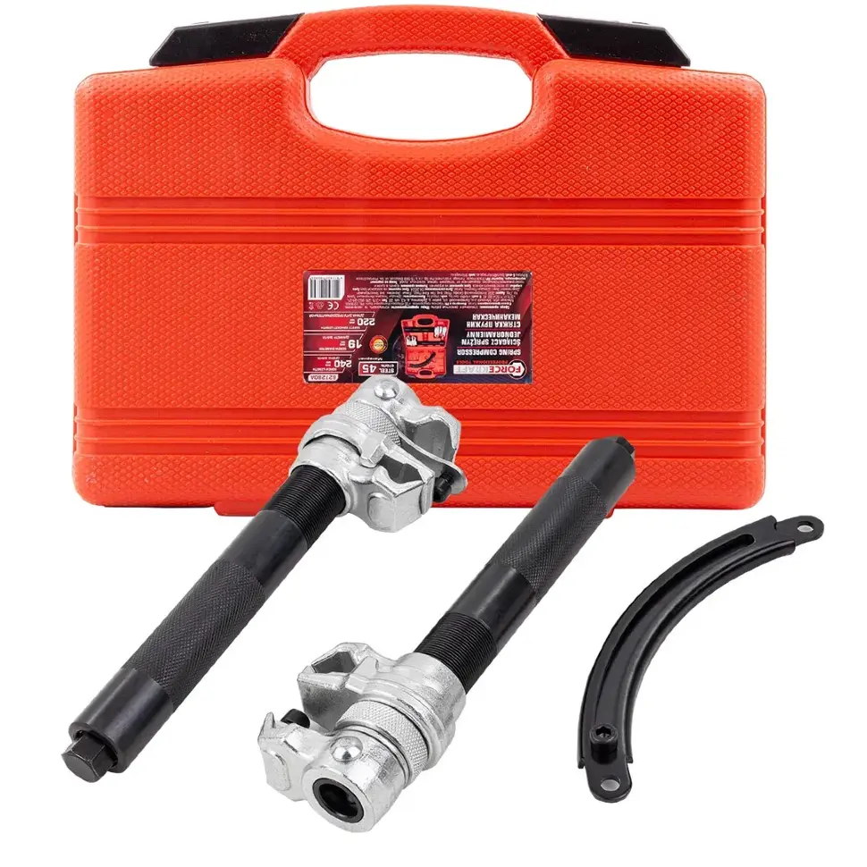 Стяжка пружин механическая 240мм(Ø винта 19мм), в кейсе FORCEKRAFT FK-627280A