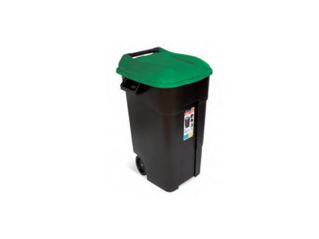 Контейнер для мусора пластикиковый 120л с зеленой крышкой  ...TAYG 422034