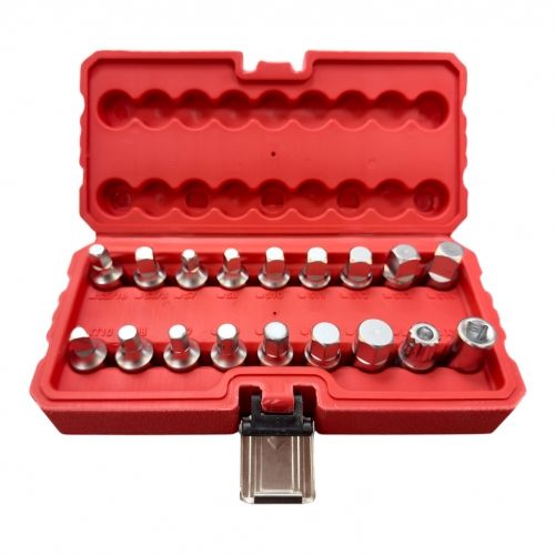 Головки торцевые для сливной пробки 3/8" (набор 18пр) CrV H-D HD-05991