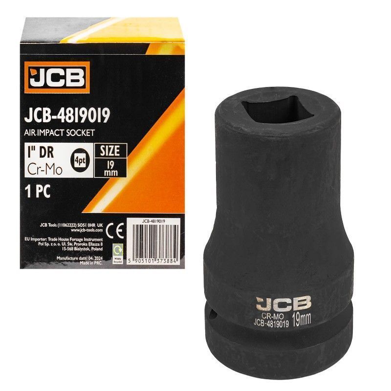 Головка ударная для футорки 1'', 19мм (4гр.)  JCB JCB-4819019