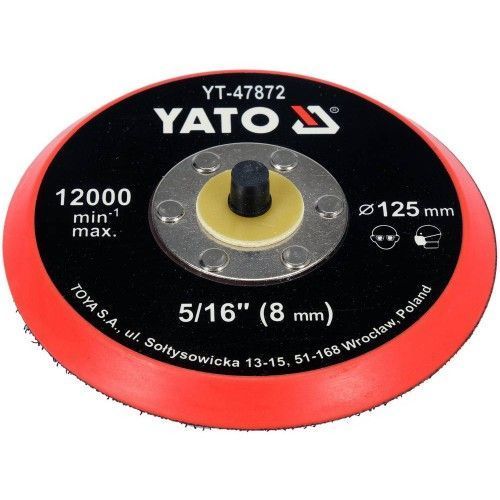 Насадка резиновая шлифовальная 125mm 5/16" (8mm) с липучкой  YATO YT-47872