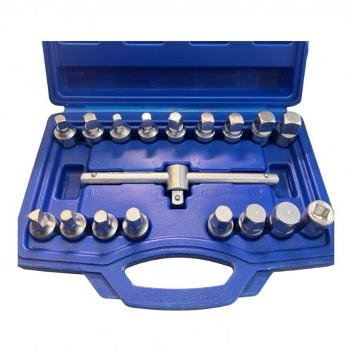 Головки торцевые для сливной пробки 3/8" (набор 18пр) CrV  ...H-D HD-0599