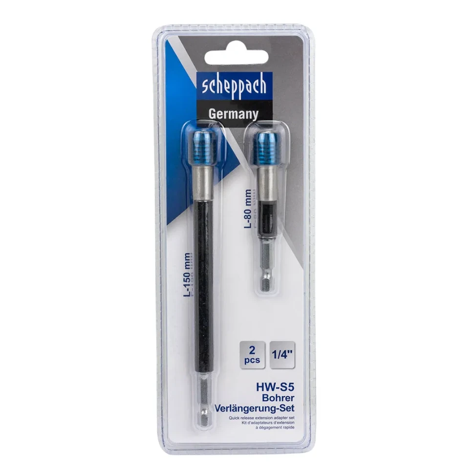 Битодержатели для отверточных наконечников 1/4"(F)х1/4"(M) 80мм и 150мм, набор 2пр.  ...Scheppach Sch-HW-S5