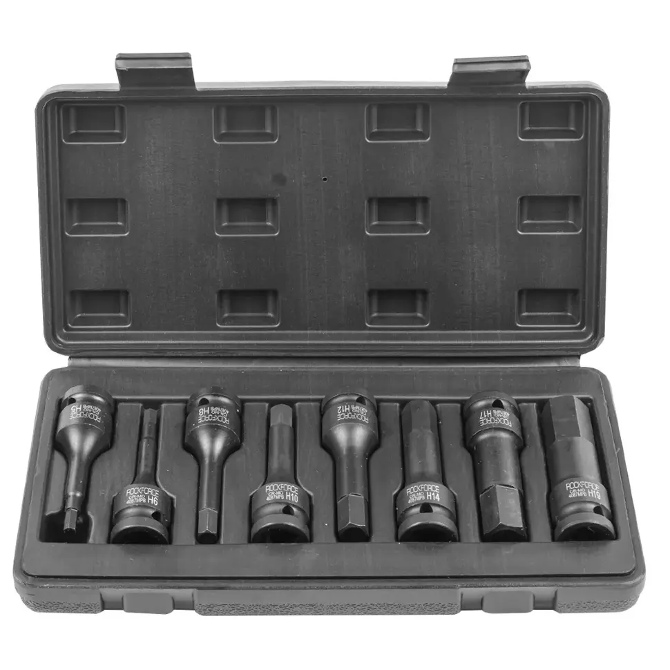 Набор головок-бит ударных 1/2", 8пр.(Н5,6,8,10,12,14,17,19) ,в кейсе Rock FORCE RF-4087MPB
