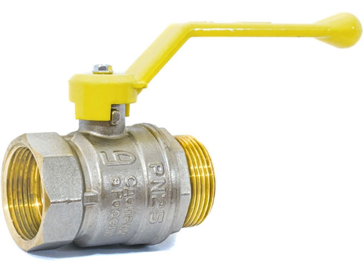 Кран шаровый 1/2" стандарт наружная-внутренняя резьба ручка (ГАЗ) PN 40 LD LD47.353.15