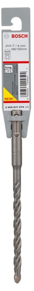 SDS-plus-3 бур, 8х100х160 мм (1 шт.)  BOSCH 2.608.831.019