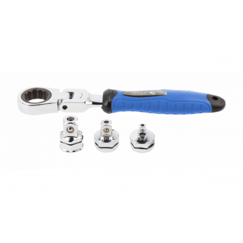 Ключ трещоточный для головок 1/4", 3/8", 1/2" 72T шарнирный CrV  ...HOEGERT HT1R395