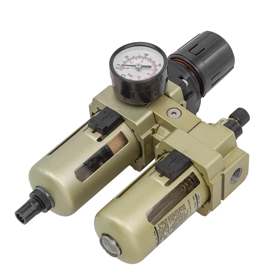 Блок подготовки воздуха (фильтр-регулятор + лубрикатор) 1/4" Rock FORCE RF-AC3010-02
