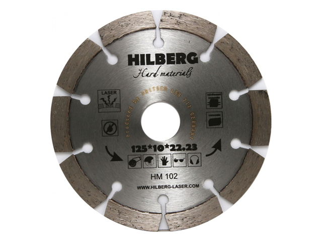 Алмазный круг отрезной 125х22.23 мм. Hard Materials (лазер)  HILBERG HM102