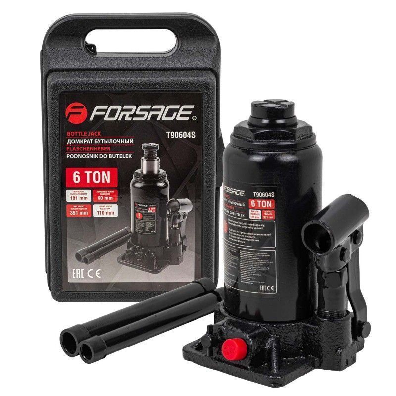 Домкрат бутылочный 6т (h min 110мм, h max 351мм) в кейсе Forsage F-T90604-S
